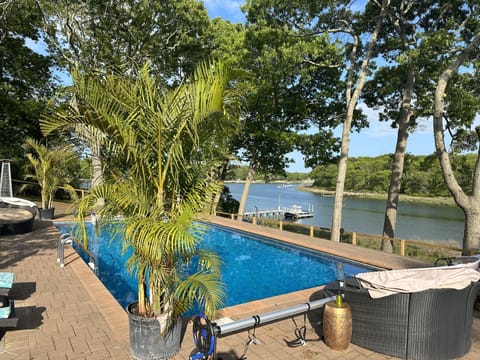 Waterfront Paradise 
salt water heated pool over looking mattituck inlet