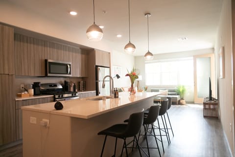 open style kitchen and living room area
