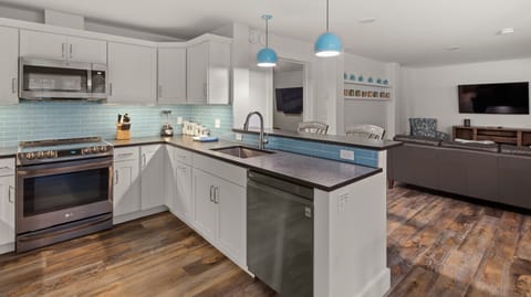 Modern decor on lower level unit