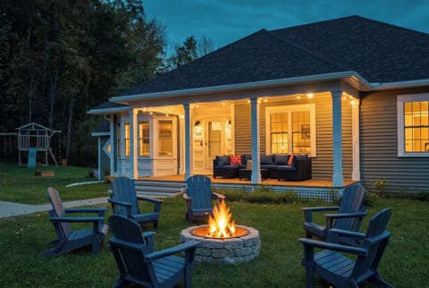 Enjoy nights at the fire pit or games of Jenga on the covered front porch.  