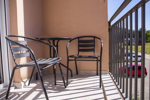 The balcony provides to you a mountain view
