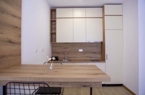 The kitchen is fully equipped.