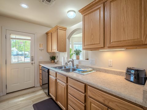 A bright space to brew coffee, prep breakfast, or toast to your stay