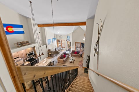 Open floor plan with vaulted ceilings.