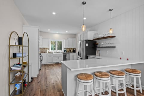 The kitchen is well stocked