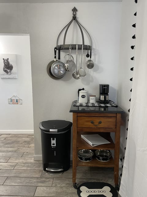 Coffee station for TEXAS Pecan ground coffee.