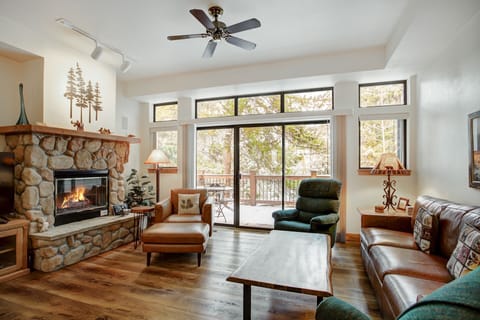 Cozy gas fireplace