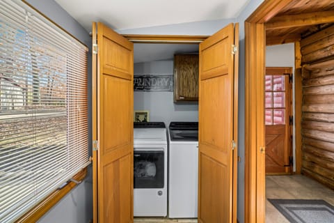 New washer and dryer with detergent located in your cabin.