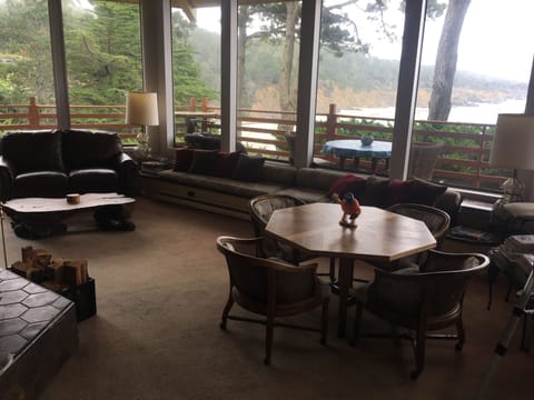 The view of Anchor Bay Cove from inside the Community Room