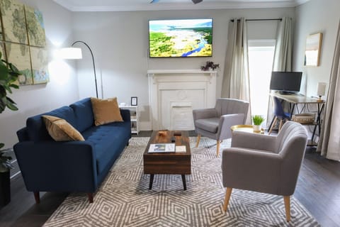 Living Room and Work Space with monitor and 2 HDMI cables