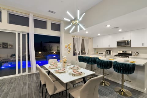 Evening in our open dining room area