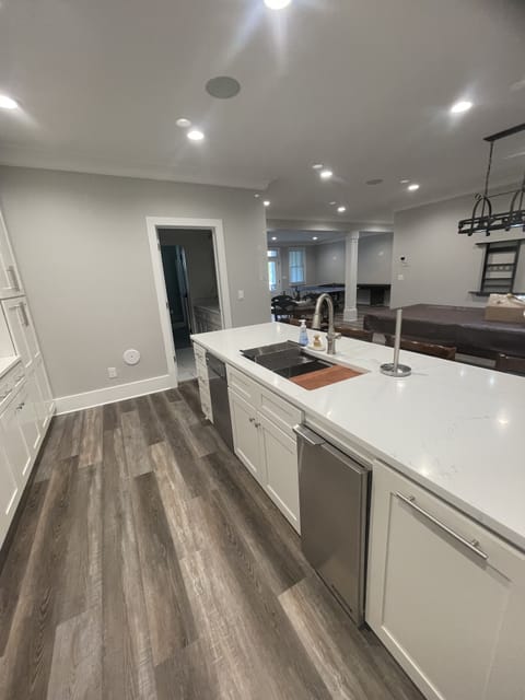 Basement island/ pool table and poker table