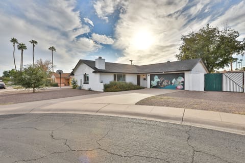 Front of the house in a welcoming neighborhood