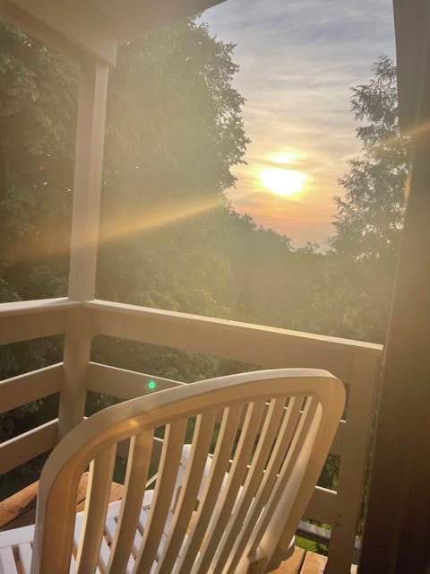 Master Bedroom private deck with sunrise views - Harbor Springs 3 BR condo