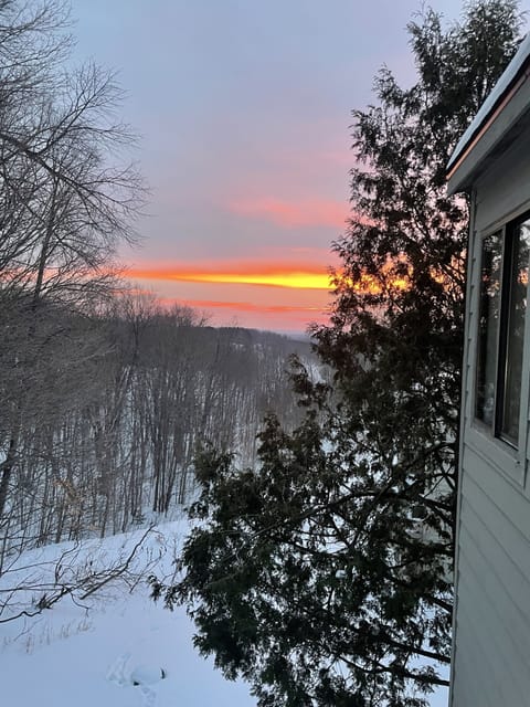 View from Master bedroom in the winter. 