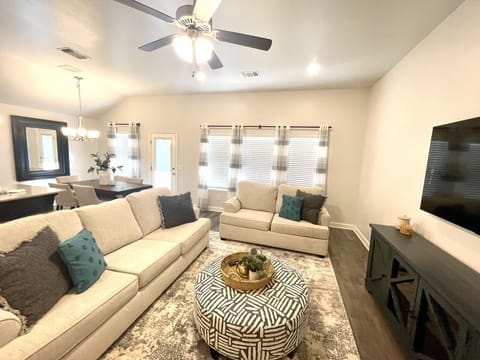 Living room with queen sofa bed