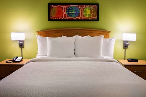 Sink into crisp pillows and drift off in quiet comfort.