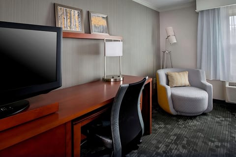 Settle in with a dedicated desk for focused work time.