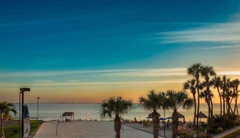 Enjoy a spectacular view of the sun setting over the bay!