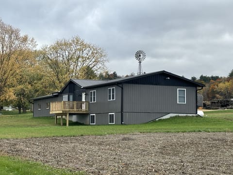 Street view of the home in autumn
