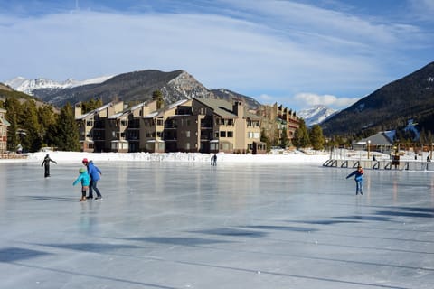 During the winter, Keystone Lake is transformed into an ice rink.