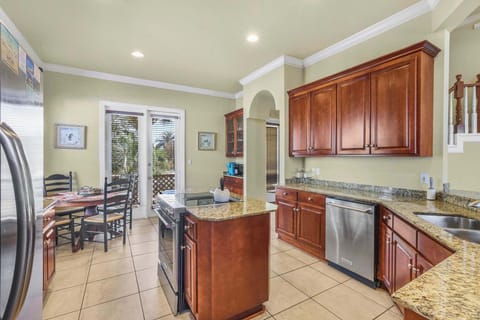 Well-equipped island kitchen