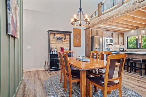 Charming wooden 6-seaters dining table, adding a touch of rustic elegance to your dining space