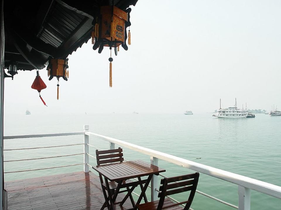 Halong Annam Junk Docked boat in Laos