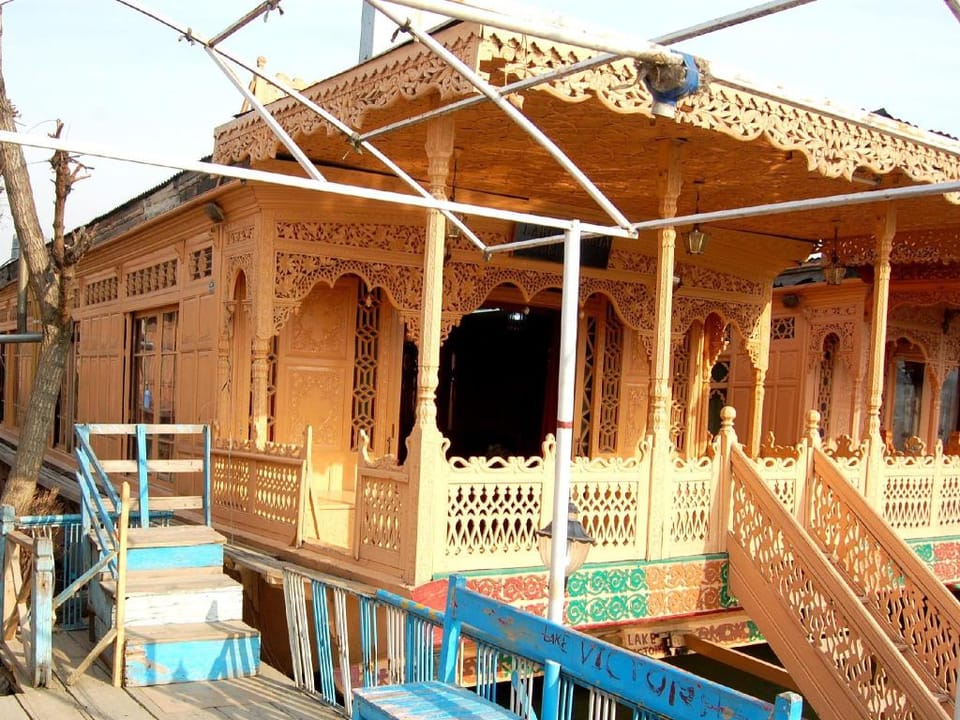 Lake Victoria Group of Houseboats Docked boat in India