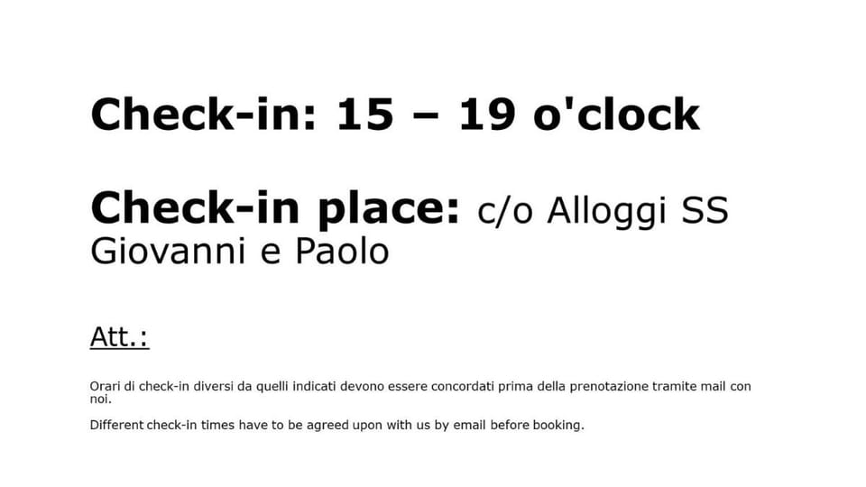 Sweet Venice - checkin at "Alloggi SS Giovanni e Paolo" Bed and Breakfast in Venice