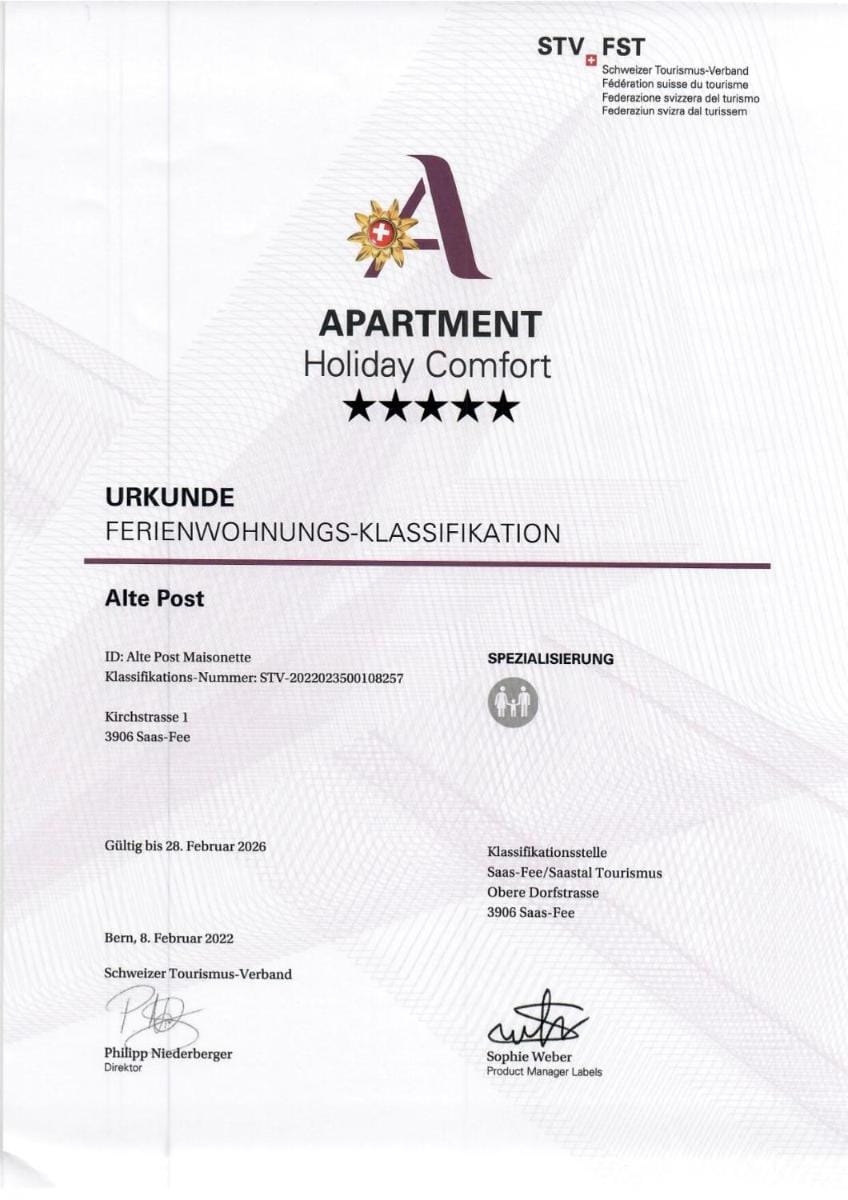 Alte Post Saas-Fee Apartment in Saas-Fee