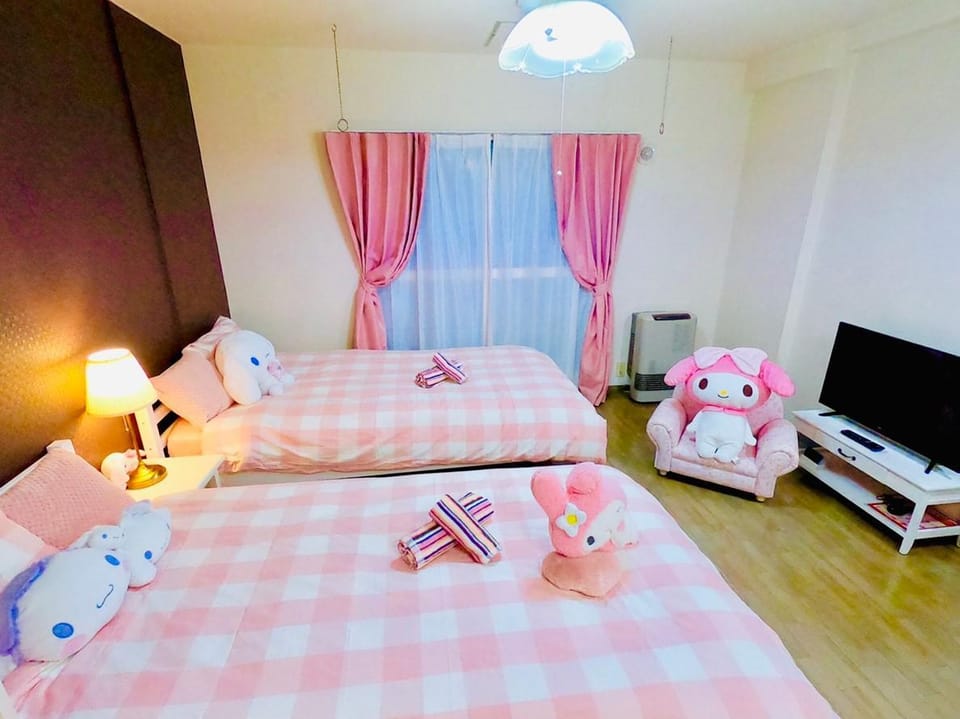 F305 Sanrio Room/Susukino/2min to StreetcarSt/3pax Apartment in Sapporo
