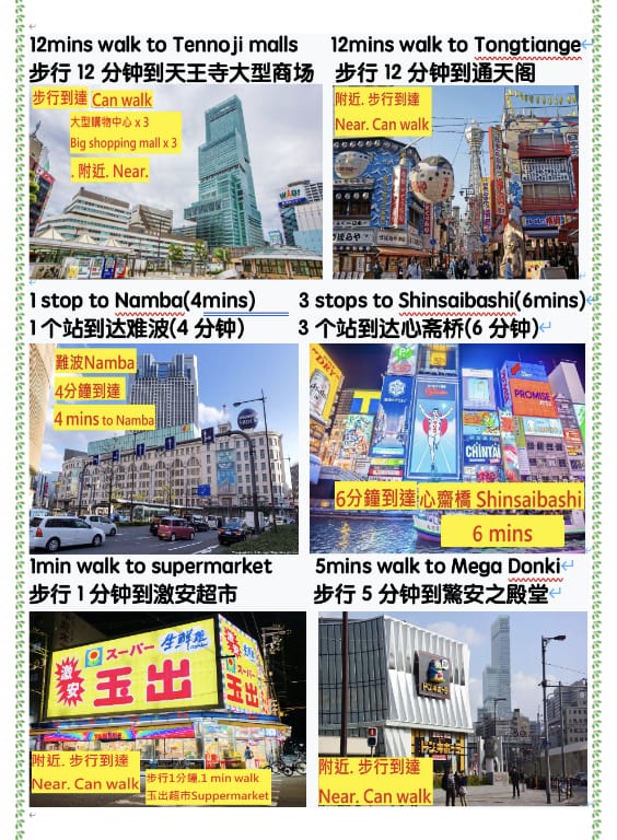 JB,複式兩層,道頓掘心齋橋難波南,2025年2月新築,大約45㎡,最多8人,私人廚廁浴,3房5張床 Apartment in Osaka