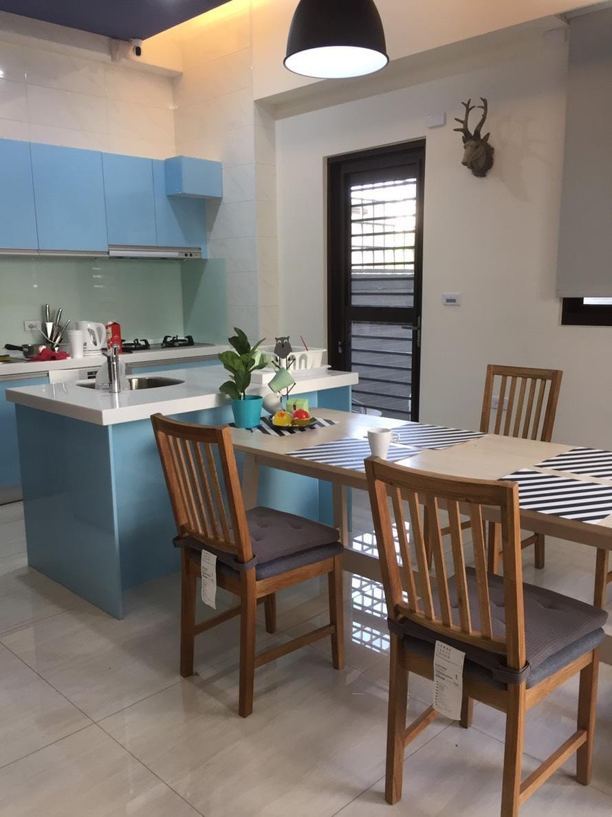 Dark gray and light blue visual mountain view room Vacation rental in Kaohsiung