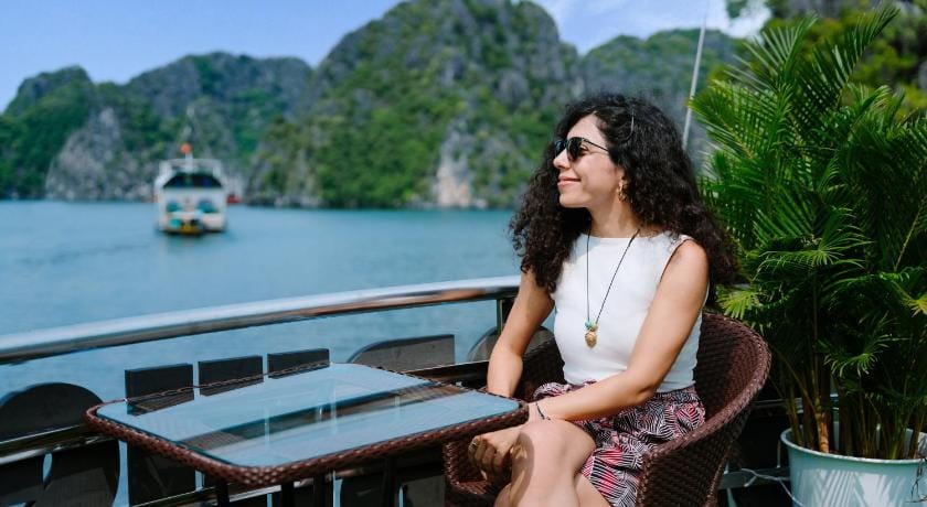 Venezia Halong Cruises Docked boat in Laos