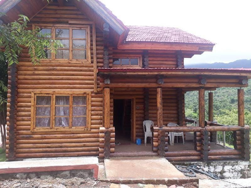 3 Bhk Wooden Log House With Private Swimming Pool Vacation rental in Maharashtra