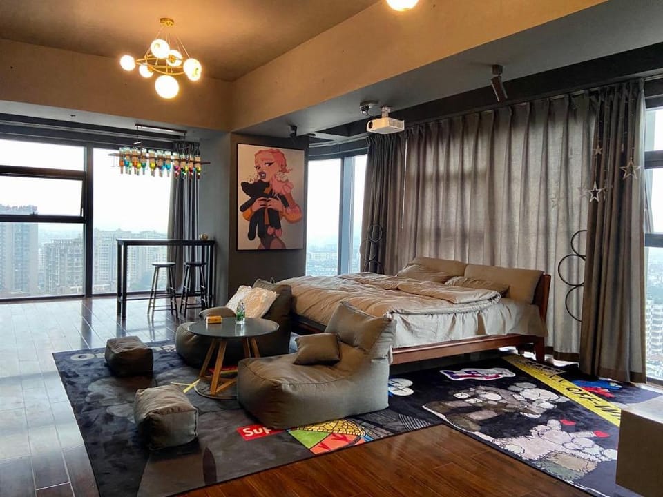 full floor window / kaws  / 100 inch large screen Apartment in China