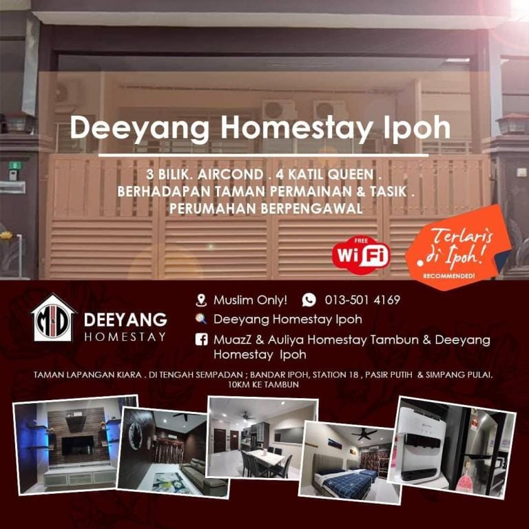 Deeyang Homestay Ipoh+Free WIFI (Muslim Only) Vacation rental in Ipoh