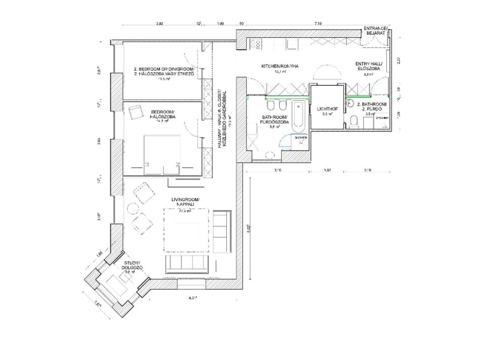 Interior Design 2 Bedroom Flat - Central Budapest Apartment in Budapest