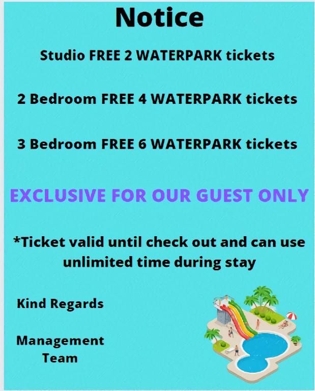 BY LG WaterThemepark Suites@Free 6 Waterpark tiket Apartment in Malacca