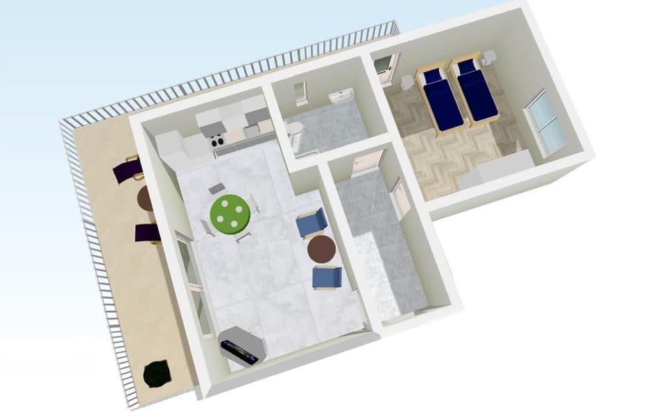 Apartment for two persons with sea view in Trogir near the beach Apartment in Okrug Gornji