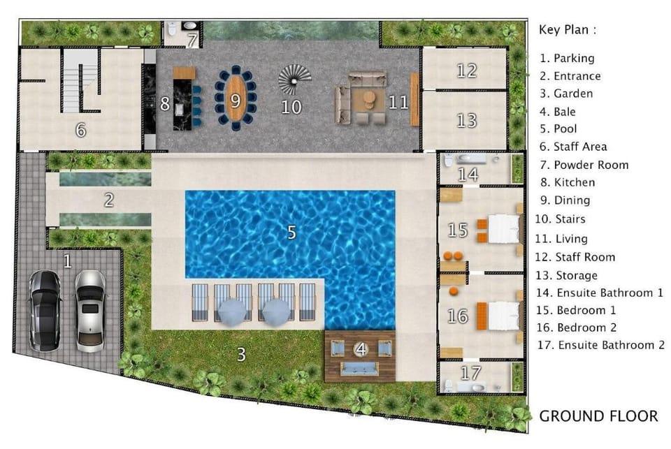 THE BOTANICAL 6 BED LUXURY 900 meter from beach Villa in Kuta