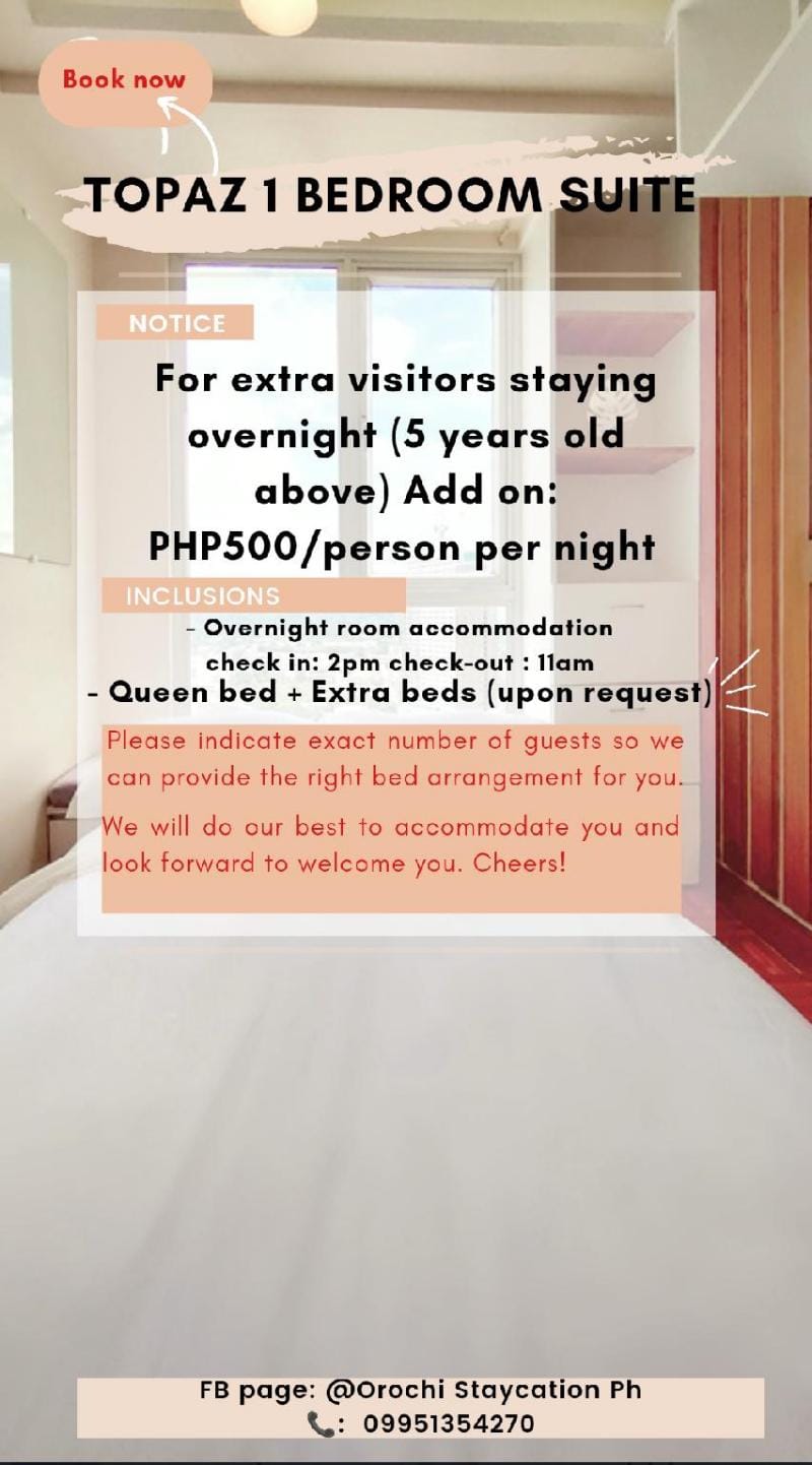 Topaz 1BDR Suite Orochi StaycationPH|Centrio Tower Apartment in Cagayan de Oro