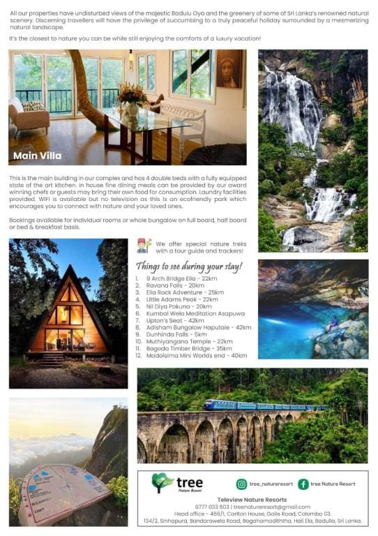 Tree Nature Resort Villa in Uva Province, Sri Lanka