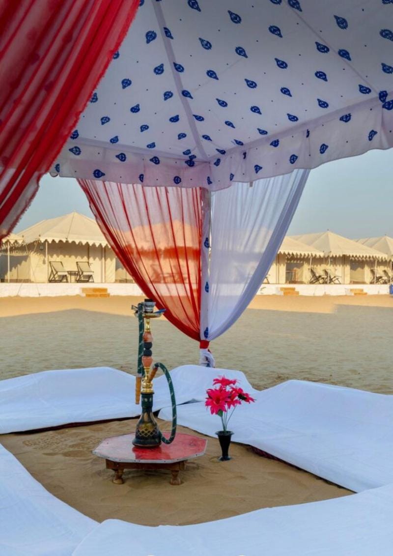 Best Desert Camp in Jaisalmer Red Velvet Luxury tent in Sindh