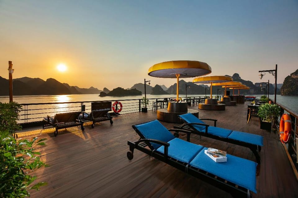 Nostalgia Halong Cruise Docked boat in Laos