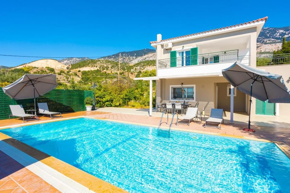 Villa Erasmia: Large Private Pool, Walk to Beach, Sea Views, A/C, WiFi                               Apartment in Cephalonia