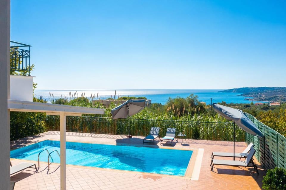 Villa Erasmia: Large Private Pool, Walk to Beach, Sea Views, A/C, WiFi                               Apartment in Cephalonia