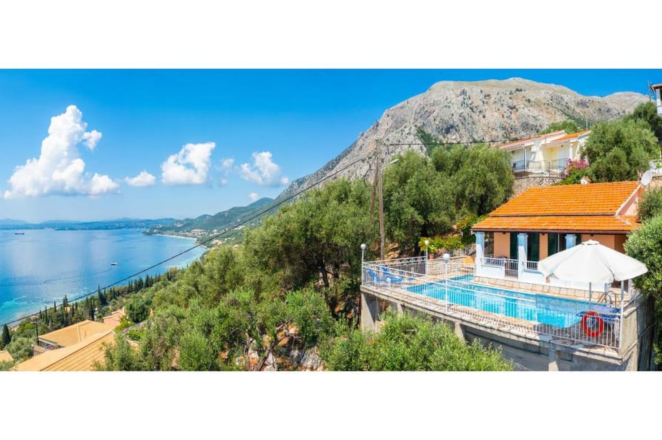 Villa Elia: Large Private Pool, Walk to Beach, Sea Views, A/C, WiFi, Car Not Required                Apartment in Corfu, Greece