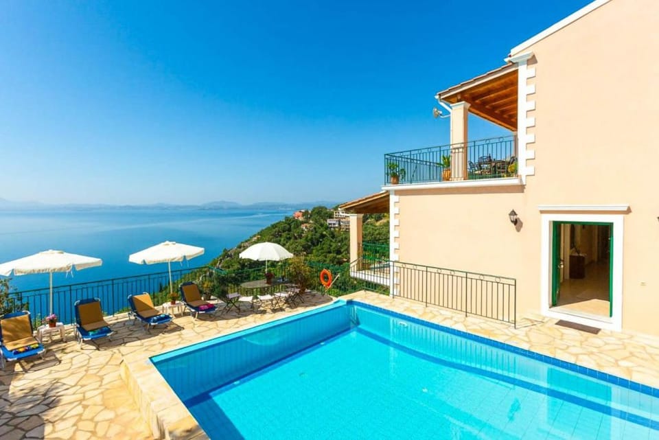 Villa Armandos: Large Private Pool, Walk to Beach, Sea Views, A/C, WiFi                              Apartment in Corfu, Greece